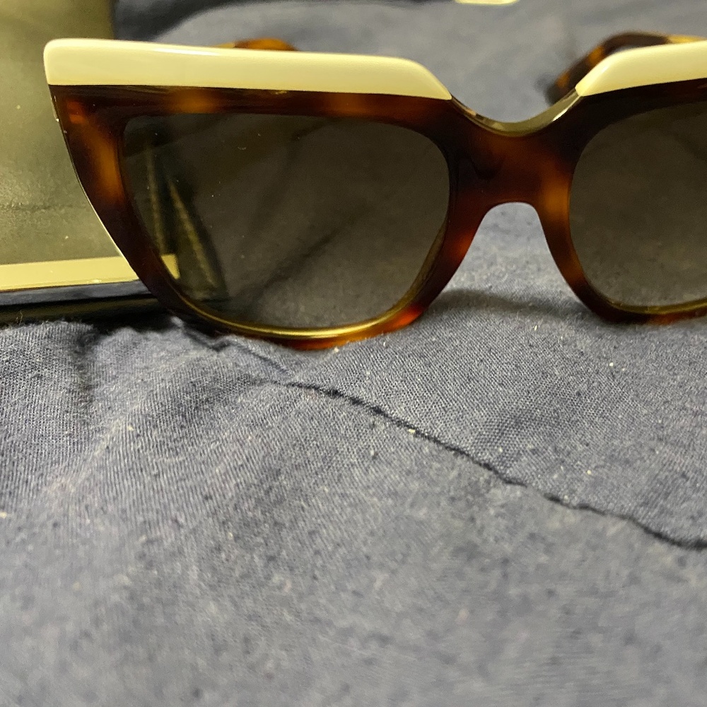 Fendi White and Tortoise Sunglasses